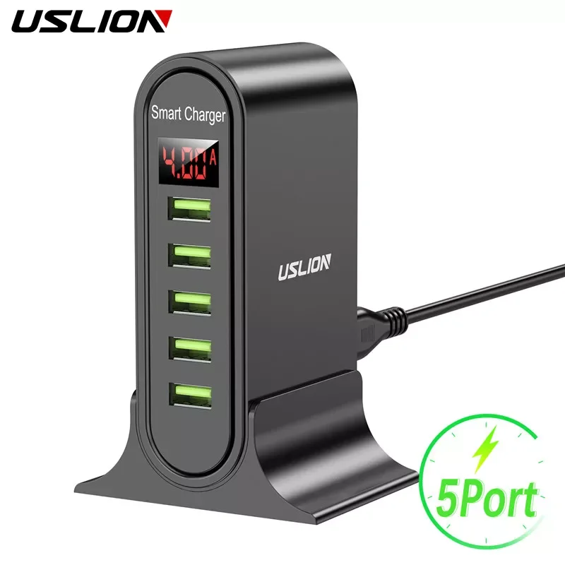 

Зарядное устройство USLION с 5 USB-портами и светодиодным дисплеем