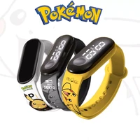 pokemon kawaii pikachu electronic waterproof led digital bracelet wristband cartoon anime watch children toy christmas gift