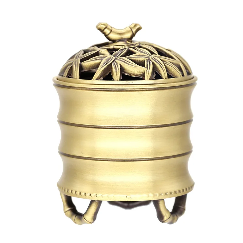 

Bamboo Incense Burner Holder Home Living Room Zen Decoration Pure Copper Incense Burner Crafts Decoration Brass Incense Burner