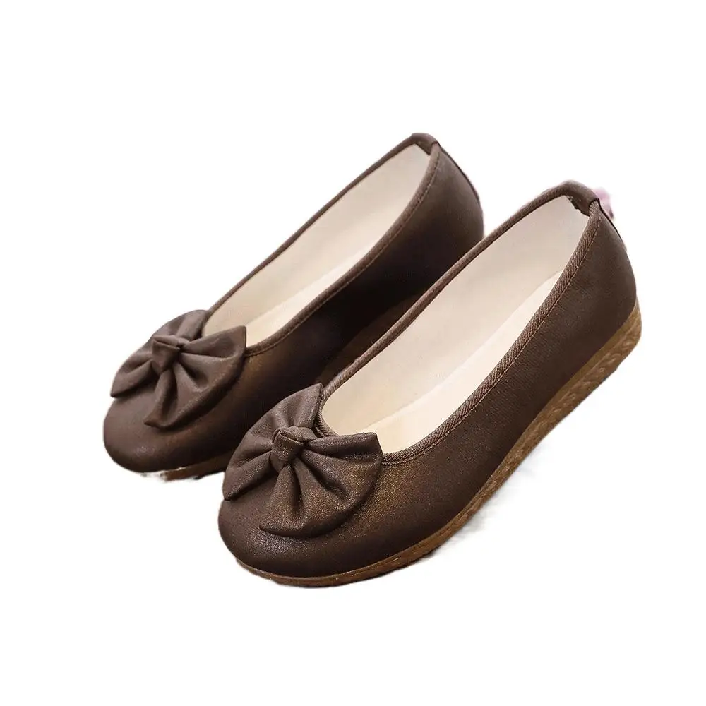 

YourSeason Ladies Plain Coated Cotton Slip On Bow Ballet Shoes Elegant Women Casual Soft Comfortable Walking Flats Platform