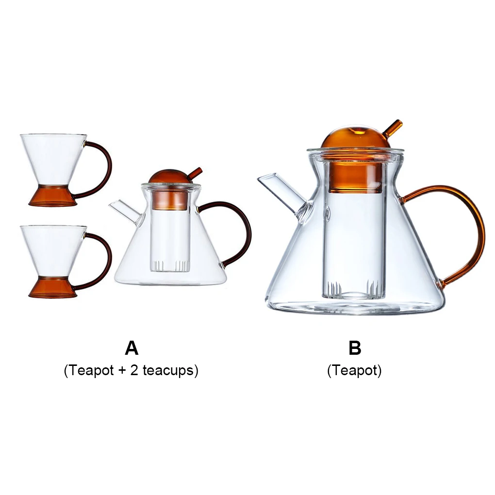 

Чайник стеклянный прозрачный со съемным ситечком для кофе и напитков