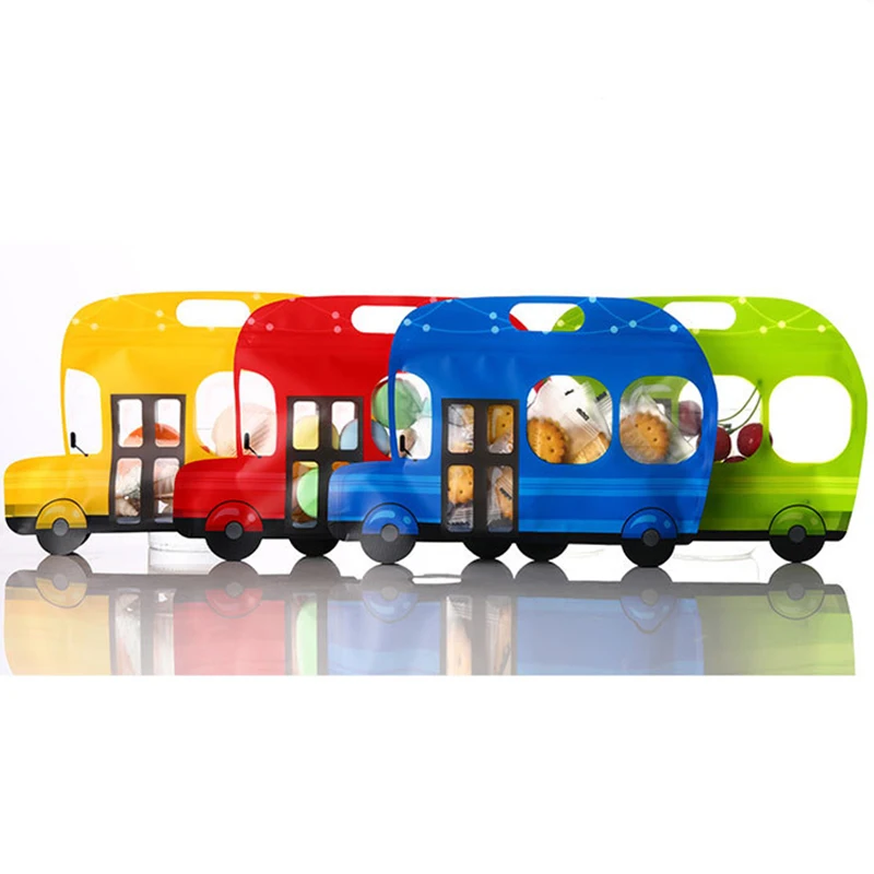 

20Pcs Cartoon Car Shape Candy Gift Bag Biscuit Plastic Seal Bag Snack Baking Packaging Kids Birthday Christmas Party Supplies