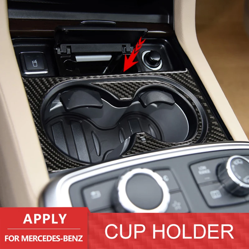 

Стайлинг автомобиля, центральная консоль из углеродного волокна, подставка для рук, держатель для стакана для воды, наклейка, отделка для ...