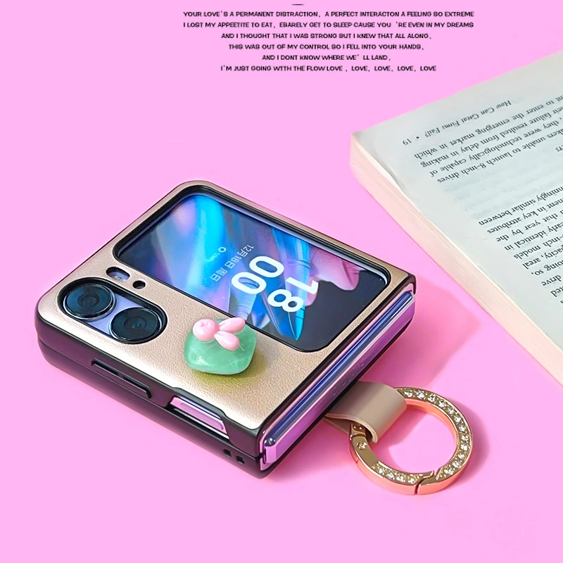 

Чехол-книжка для OPPO Find N2, симпатичный мультяшный чехол для Find N2 Flip, чехол OPPO Find N2 Flip с кольцом