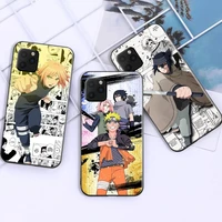 naruto anime phone case for funda iphone 11 13 pro max 12 mini x xr xs max 6 6s 7 8 plus soft etui liquid silicon celular black