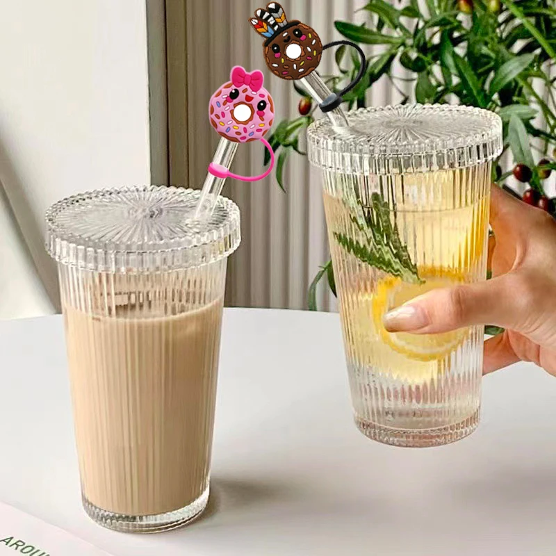 Красивые стеклянные чашки для воды чая вертикальные полосатые дорожная кофейная