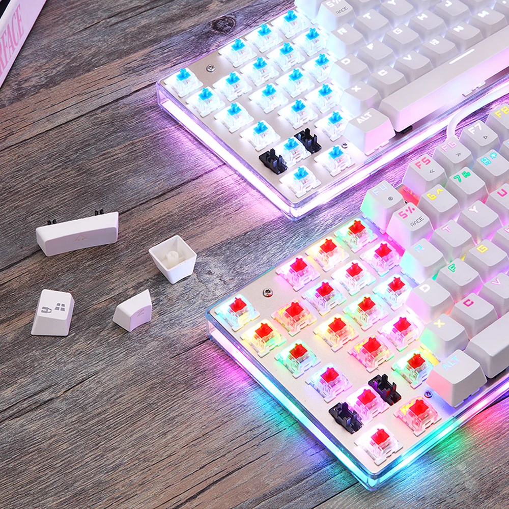motospeed k87s gameing mechanical keyboard led with rgb backlight usb wired 87 keys red blue switch for pc computer laptop gamer free global shipping