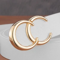 high quality slide buckle letter cc buckle belt mens luxury brand leather mens designer casual white leather belt fashion