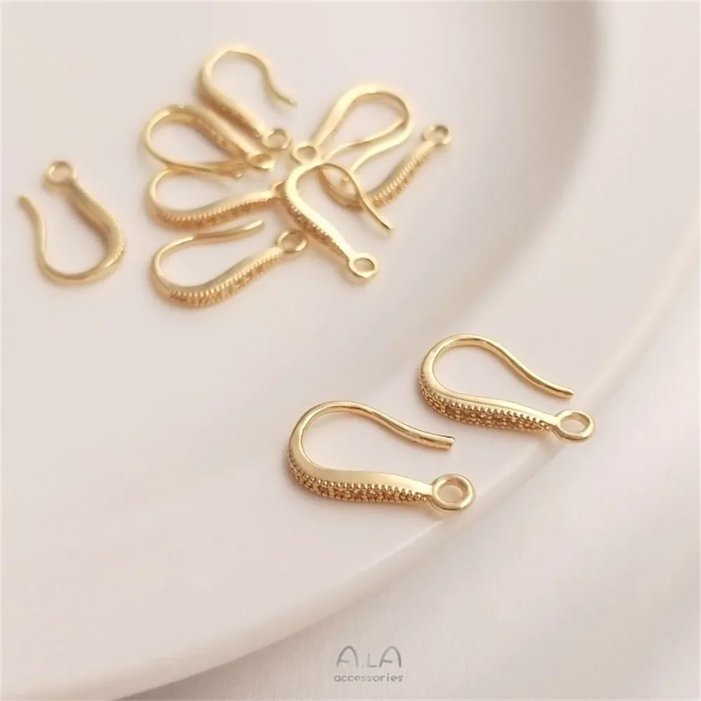 Аксессуары для сережек 14-каратное золото инкрустированный цирконом ушной крючок