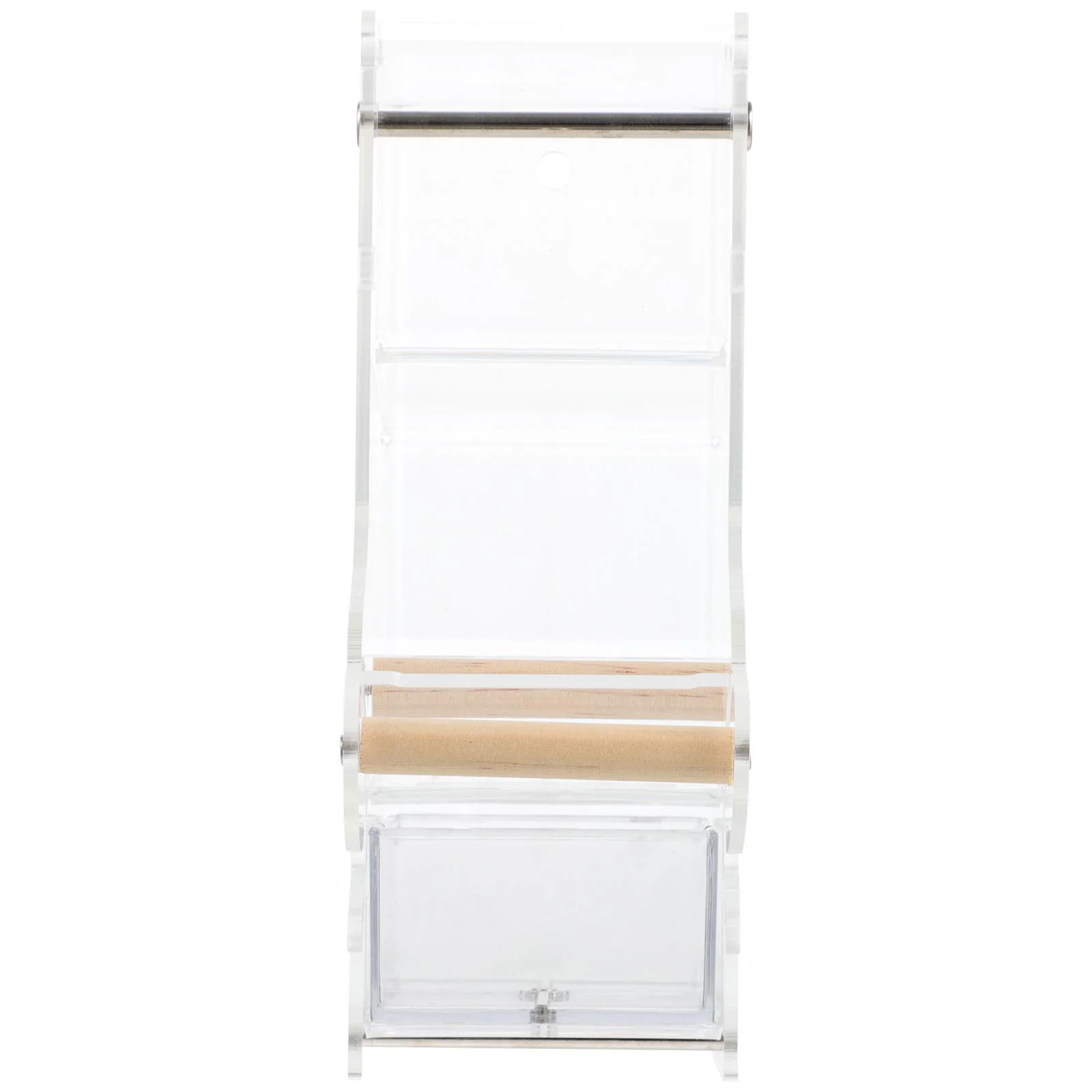 

Bird Feeder Feedingacrylic Hanging Birds Dispenser Wood Tool Accessories Pigeon Container Tray Small Installment Transparent