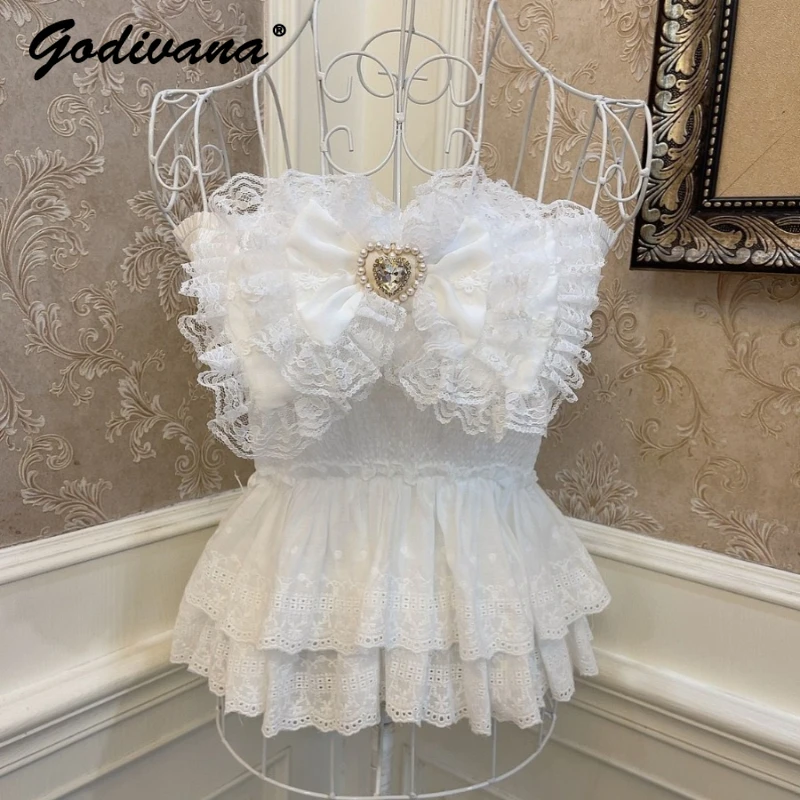 Лолита девочка бант любовь многослойный ажурный кружевной гофрированный