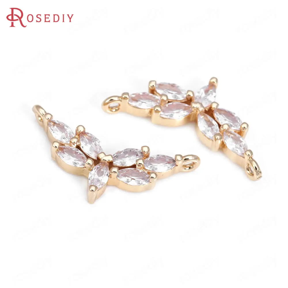 

Латунный и циркониевый кулон цвета шампанского с 2 отверстиями