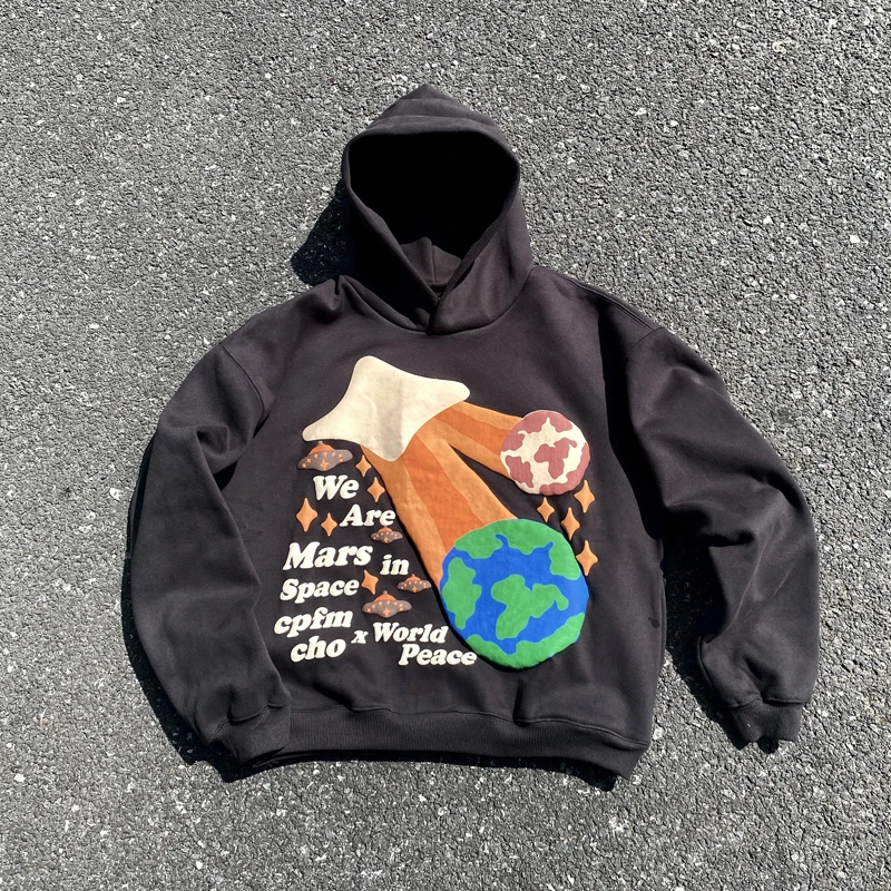 

Puff Mars Earth Print Graphics CPFM.XYZ Hoodie Best Quality Streetwear Fleece Sweatshirts Men Women Oversize Kanye West Pullover