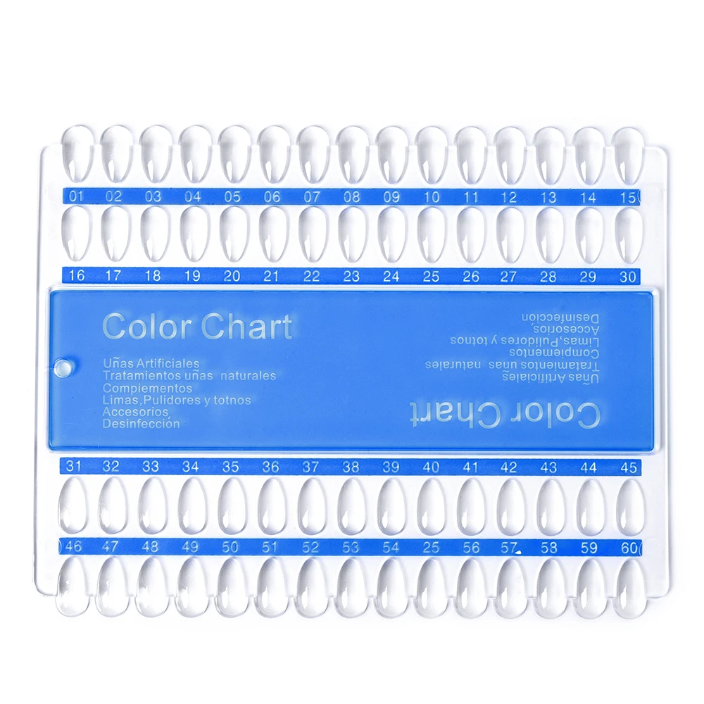 60 наконечников для ногтей цветная карточка карточная подставка пластиковая