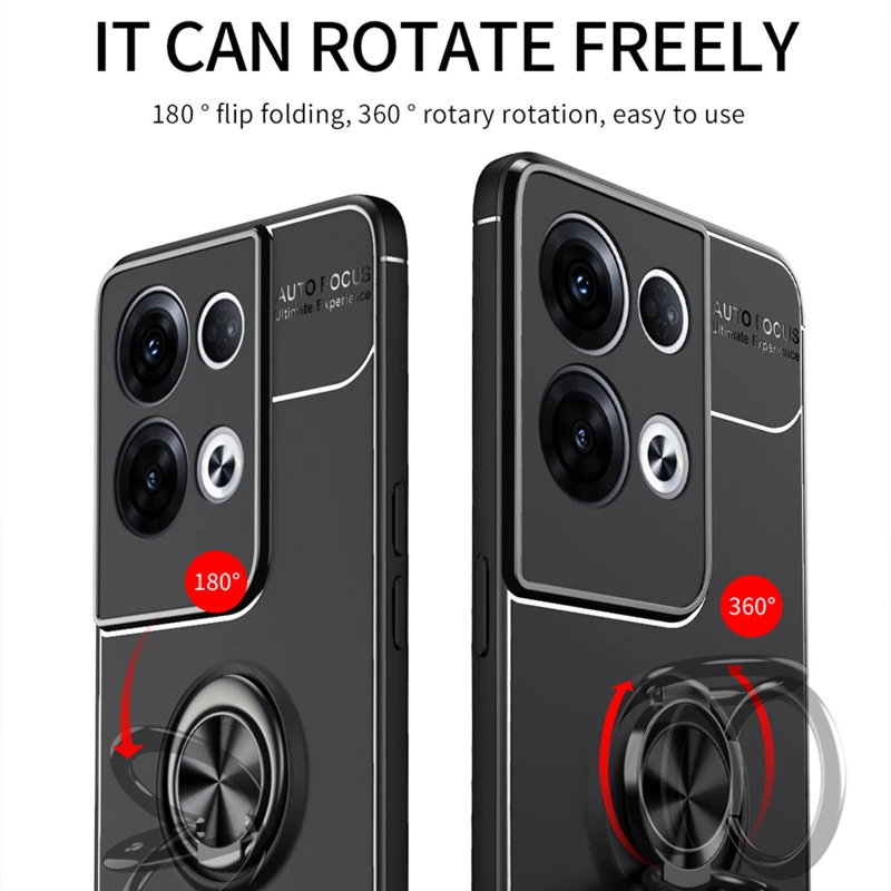For Reno 8 Pro Case Cover For OPPO Reno 8 Pro Plus Lite Capas Bumper TPU Soft Ring Magnetic Holder For Cover Reno 8 Pro Fundas