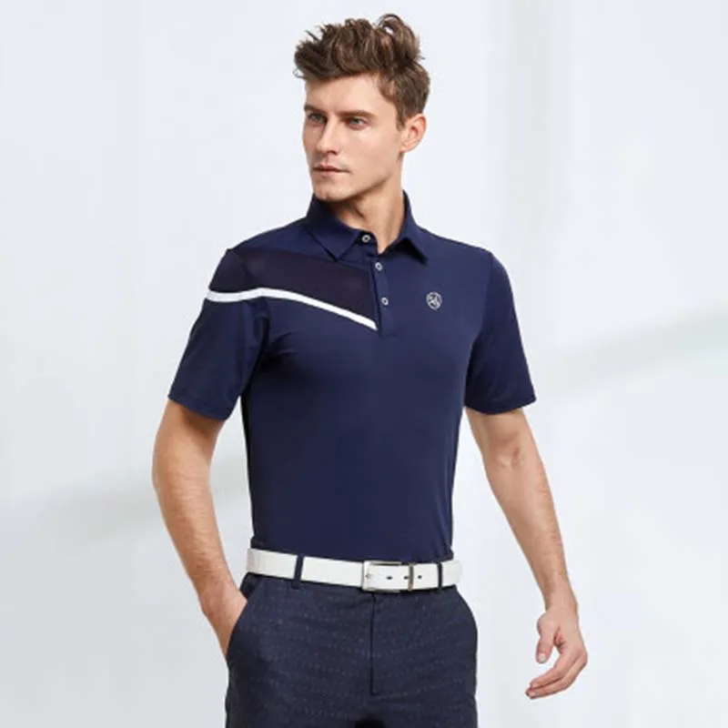 2023 Golf Short-sleeved Men's T-shirt Polo Shirt Stretch Breathable Slim Casual Men's Outdoor Sportswear Quick-drying Men's Top