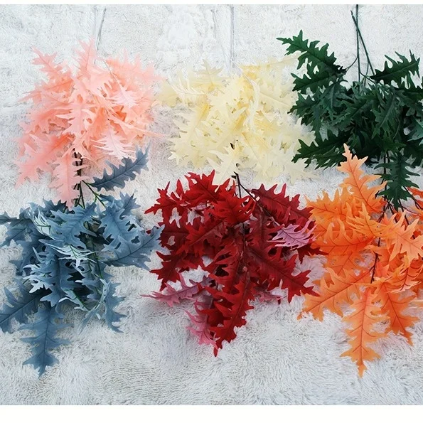

Artificial Green Plant Coral Leaf, Single Branch82cm, Home Vase Decorate Green Plant, Wedding Background Decorate Shooting Props