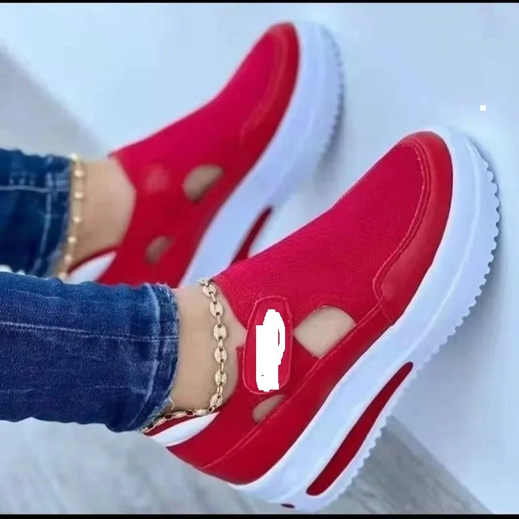 

Round Toe Breathable Shoes Female Footwear Casual Sneaker Tennis Dress New Leisure Microfiber Flat PU Solid Hook & Loop
