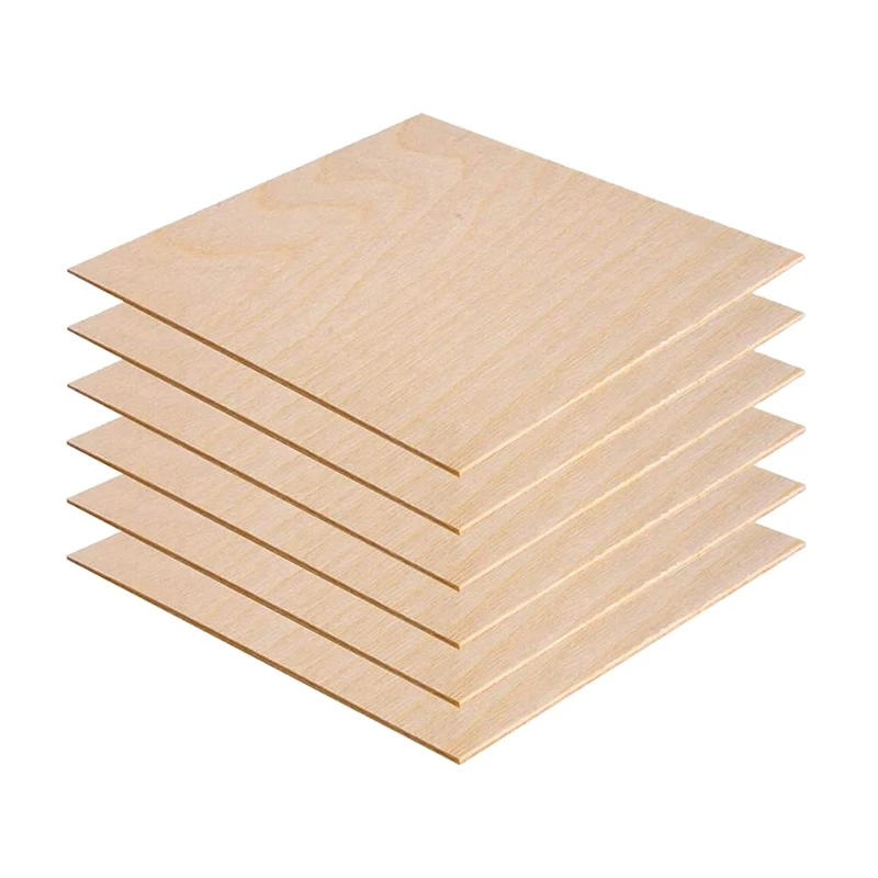 

1/8X12x12inch Wood Board Pack Of 6,For Arts And Crafts,School Projects And DIY Projects,Drawing,Painting,Wood Engraving