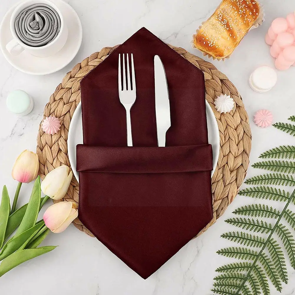 

1pcs Cloth Napkins 12x12 Inches Polyester Table Napkins Dinner Supplies Decoration Decor Wedding Party Banquet Restaurant E3d2