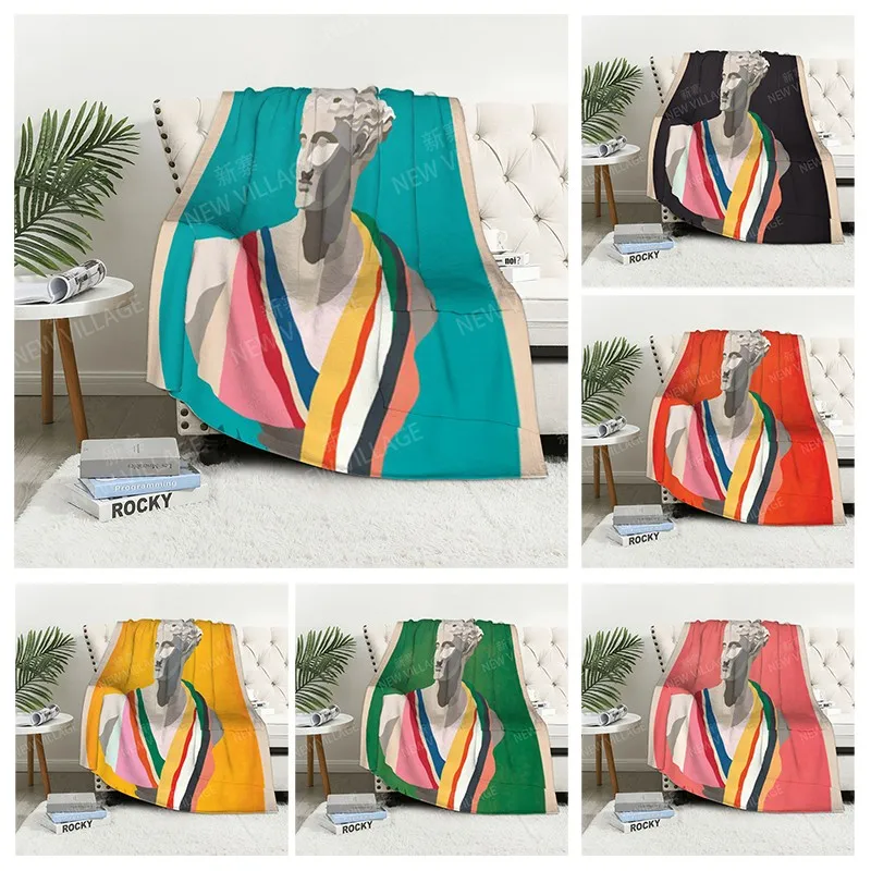 

Клетчатый диван для колена, теплый зимний чехол для кровати, декоративное одеяло, бохо, теплый флис, скандинавский винтажный Morandi, мягкий и п...