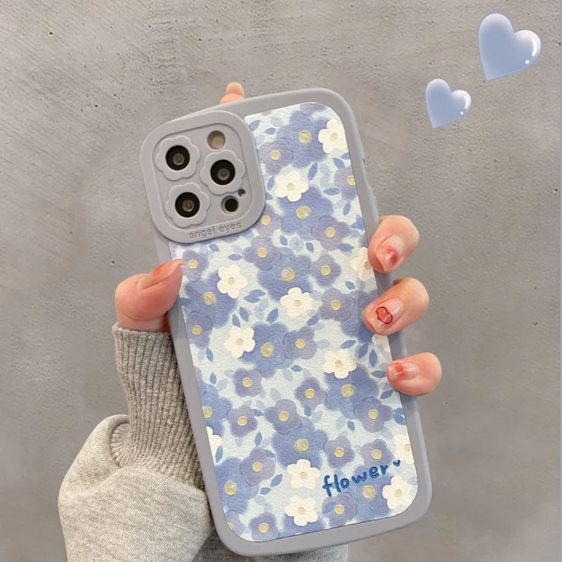 Чехол с акварельным цветочным рисунком чехол для камеры мягкая и красивая