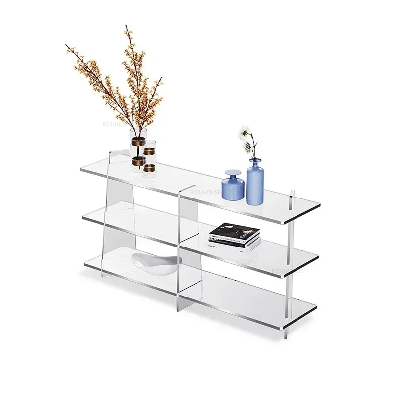 Роскошные акриловые консольные столы напольная стойка для хранения