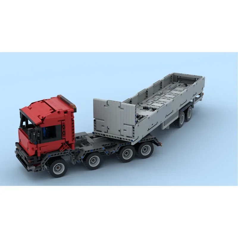 MOC-94918 Грузовой транспорт 8х4х4 (D12) с прицепом модель строительного блока • 1854