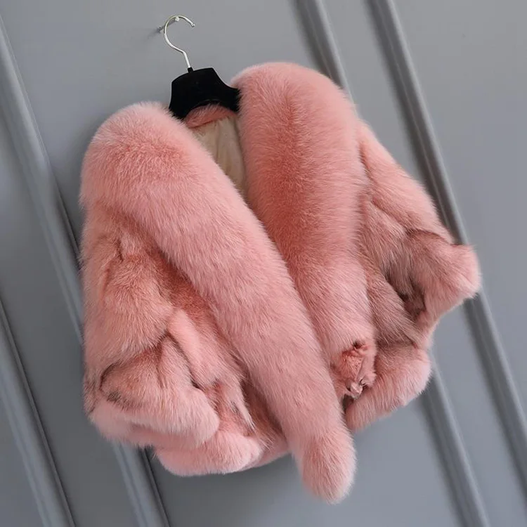 

Fashion Lady Whole Skin Real Fox Fur Shawl 100% Natural Genuine Fox Fur Shawl Coat With Fox Fur Collar Women Cardigan Fur Cape