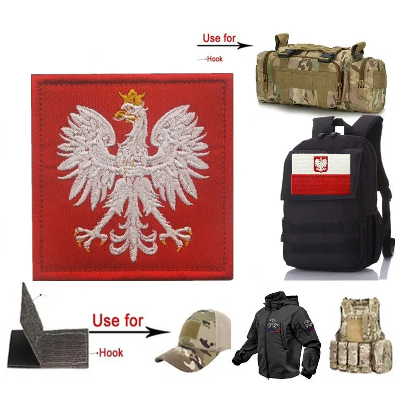 Военная Тактическая вышитая нашивка в польском стиле искусственная кожа для