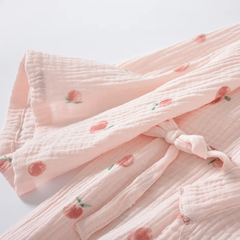 Халат-кимоно Женский из 2024 промытого хлопка на весну-осень