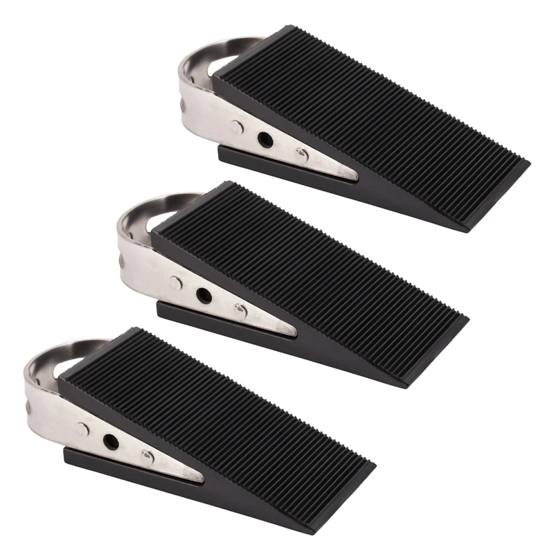 

3X Rubber Stainless Steel Door Stopper Security Thickening Anti-Collision Floor Door Holder Protection Kids