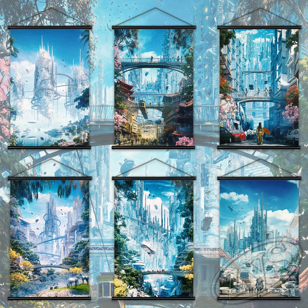 

Bright Future Posters Canvas Paintings Modular Picture Hanging Scrolls Wall Art Printed Home Cuadros Decorative Christmas Gift