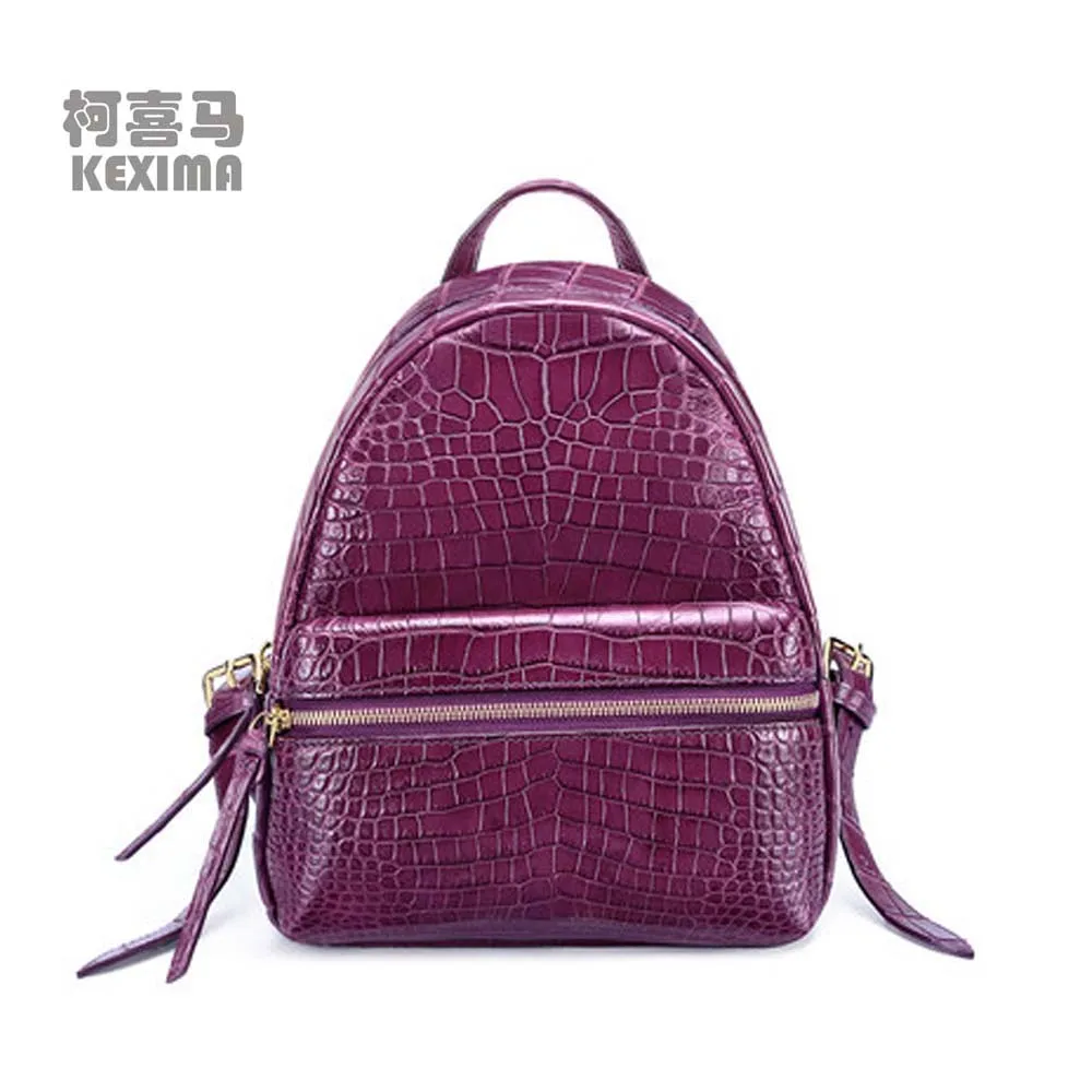 

KEXIMA hanlante crocodile Female bag large capacity women backpack 2022 new fashion female backpack purple