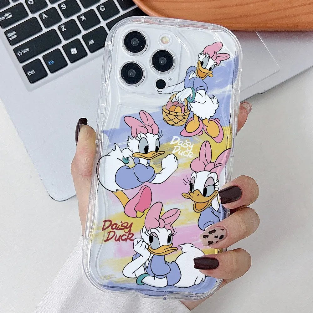 Funny Donald Duck Phone Case for Oppo A98 A94 A79 A78 A76 A74 A60 A58 A57 A55 A54 A53 A38 A17 A16 A15 A3x 5G 3D Wave Clear Cover