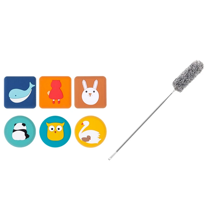 

1 Pcs Minifiber Duster with Telescoping Extension Pole Non-Scratch & 6 Pcs Bumpers Buffer Guard Stoppers Crash Pad