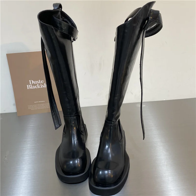 Long Boots Women's New Square Head Thin Boots In Autumn And Winter 2022  Thick Heel Cavalry Boots  Knee High Boots