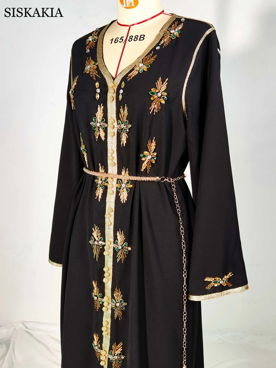 Женское платье-Абая Siskakia для ближневосточных вечеринок роскошный арабский Оман