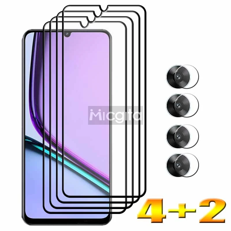 4 + 2 защитное закаленное стекло для Realme Note 60 6 74 дюйма и мягкая волоконная пленка