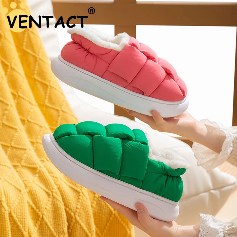 

Женские тапочки VENTACT, новинка 2023, зимняя обувь на плоской подошве из ЭВА, модные плотные теплые тапочки, удобная повседневная женская домашн...