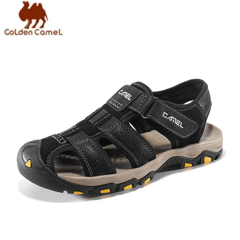 

GOLDEN CAMEL Men's Sandals Summer Fashion Genuine Leather Sandal Beach Ladies Shoes for Women Breathable Outdoor Hiking Footwear
