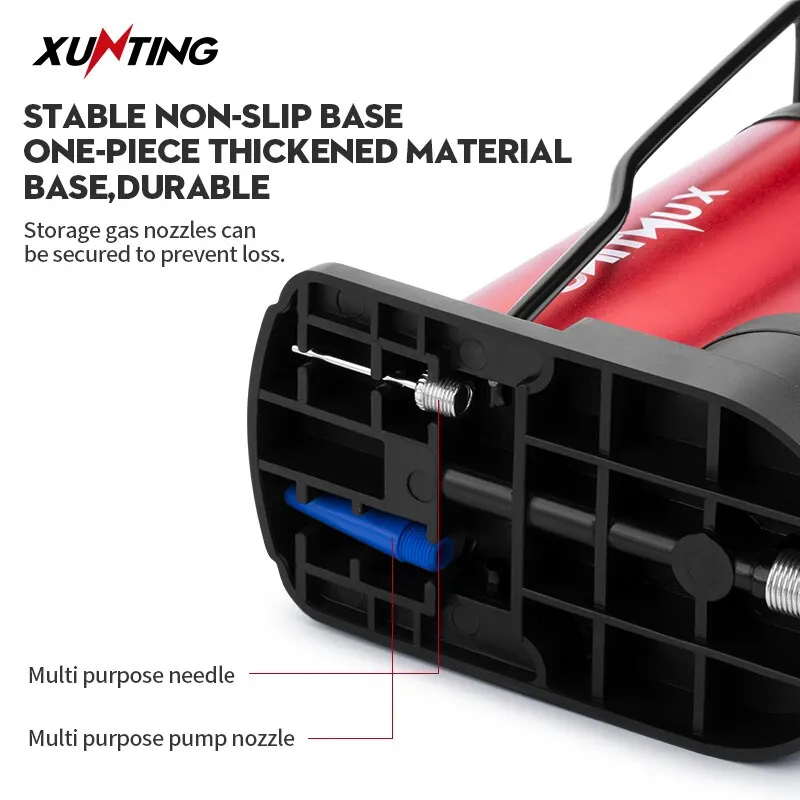 Мини-педальный Велосипедный Насос Xunting MAX 140PSI С Манометром Для Шоссейных И Горных