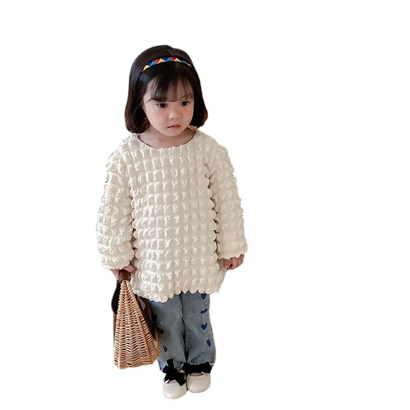 Freely Move Baby Girl Long Sleeve Blouse Cotton Infant Toddler Princess Shirt Autumn Bubble Top Blouse Korean Style Baby Clothes