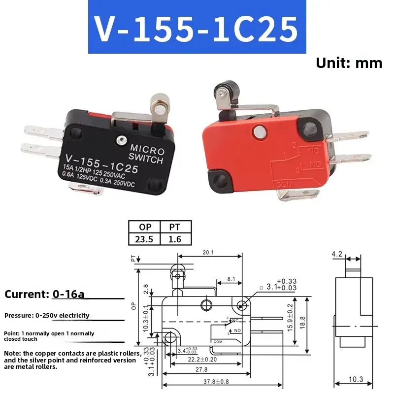 

Микропереключатели V-15-1C25 V-151-1C25 V-152-1C25 V-153-1C25 V-154-1C25 V-155-1C25 V-156-1C25