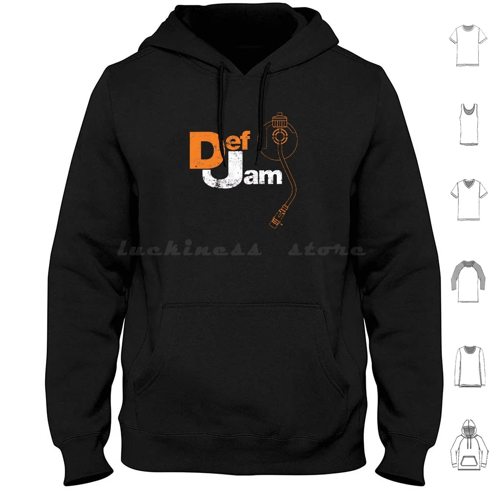 Retro Hoodies Long Sleeve Def Jam Recordings Rap Music Hip Hop Classic Vintage Retro