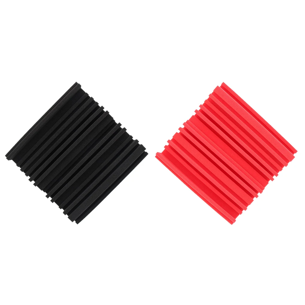 

12 Pieces Piano Room Flame Retardant PU Sound Absorbing Block Office Studio Audio Recording Soundproof Panel Red