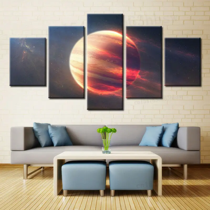 

Outer Space Planet Mars Solar System Astronomy 5 Panel Canvas Print Wall Art HD Print Pictures Poster 5 Piece Room Decor