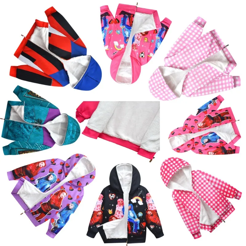2025 Mudkingdom D-Descendants Kids Jackets Autumn Long Sleeve Children thickening keep warm Zipper Boys Girls Coats Clothes
