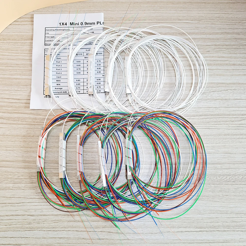 10 шт./лот 0 9 мм стальная трубка волоконно-оптический ПЛК сплиттер 1x2 1x4 1x8 1x16 без