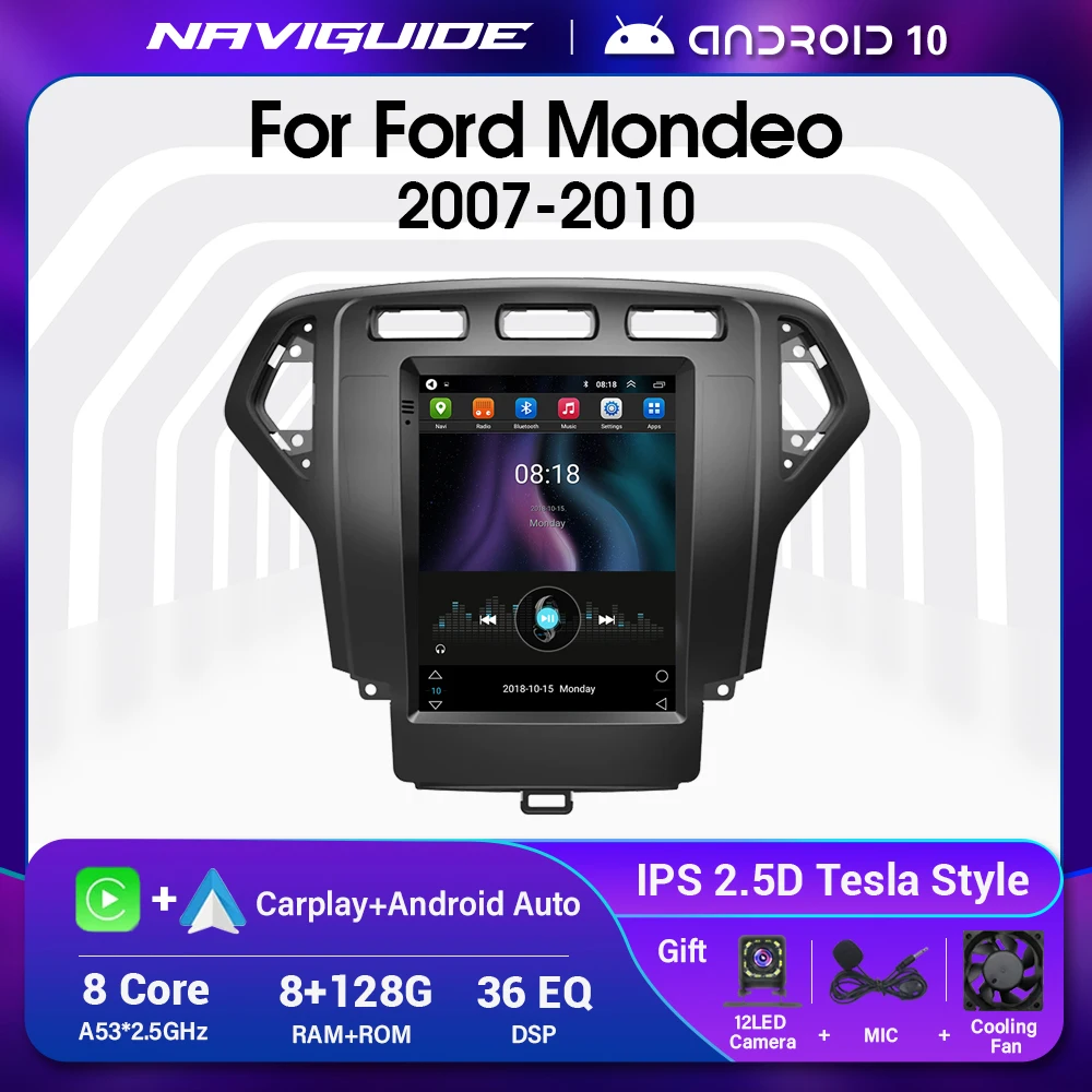 

Автомобильный радиоприемник IDE Android 10,0 для FORD Mondeo 2007-2010 GPS-навигация Тесла вертикальный экран стерео Мультимедийный видеоплеер